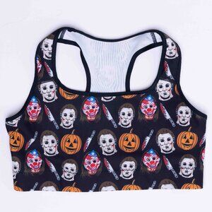 Halloween Michael Meyers Sports Bra-Pumpkin Spooky Season Pilates